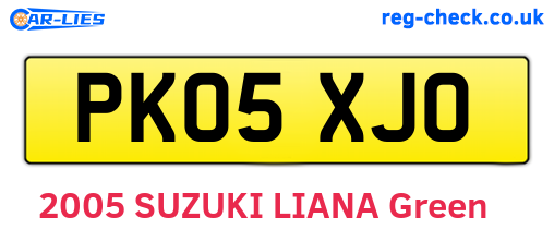 PK05XJO are the vehicle registration plates.