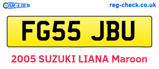 FG55JBU are the vehicle registration plates.