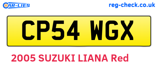 CP54WGX are the vehicle registration plates.