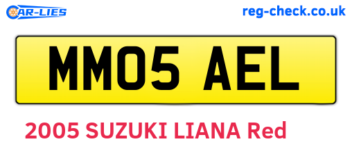MM05AEL are the vehicle registration plates.