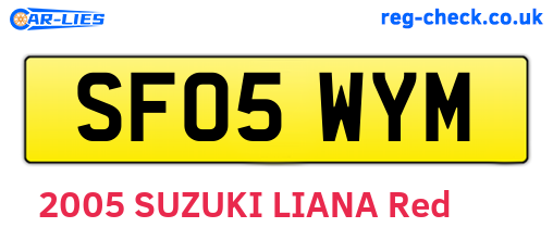 SF05WYM are the vehicle registration plates.