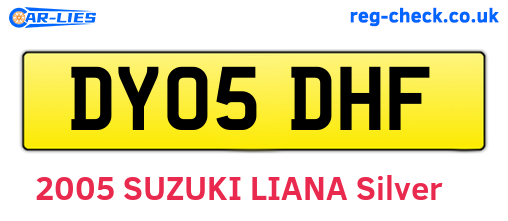 DY05DHF are the vehicle registration plates.