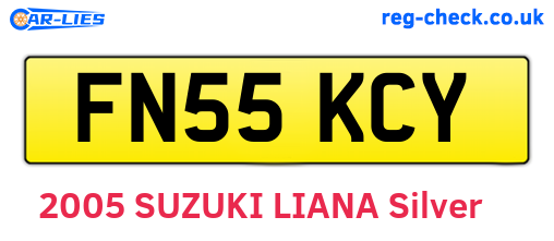 FN55KCY are the vehicle registration plates.