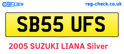 SB55UFS are the vehicle registration plates.