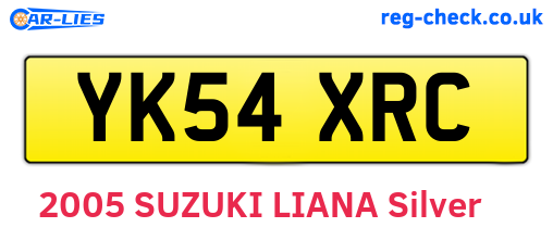 YK54XRC are the vehicle registration plates.