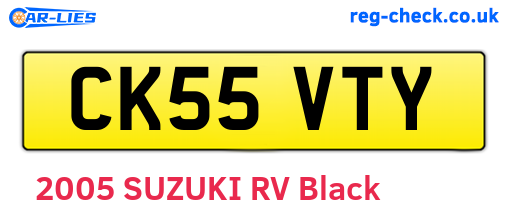 CK55VTY are the vehicle registration plates.
