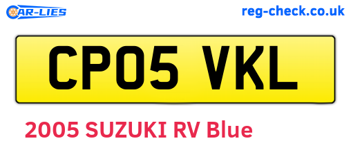 CP05VKL are the vehicle registration plates.