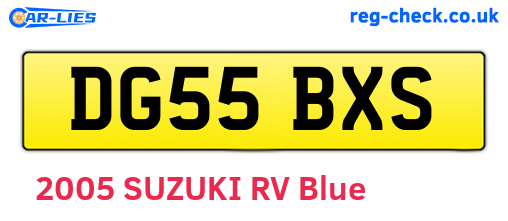 DG55BXS are the vehicle registration plates.