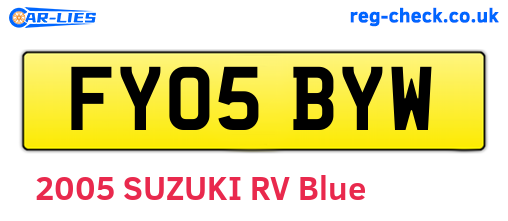 FY05BYW are the vehicle registration plates.