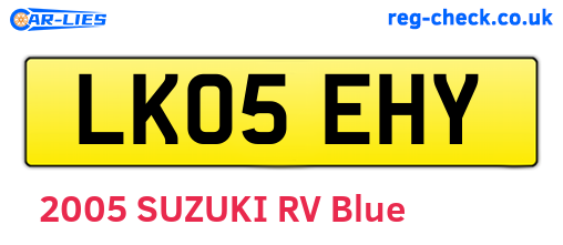 LK05EHY are the vehicle registration plates.