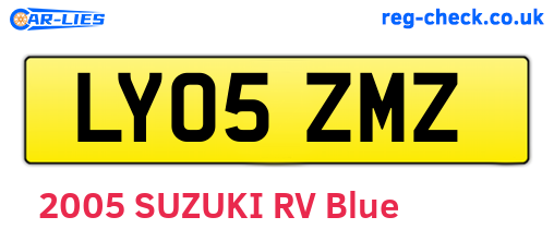 LY05ZMZ are the vehicle registration plates.