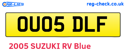 OU05DLF are the vehicle registration plates.