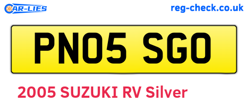 PN05SGO are the vehicle registration plates.