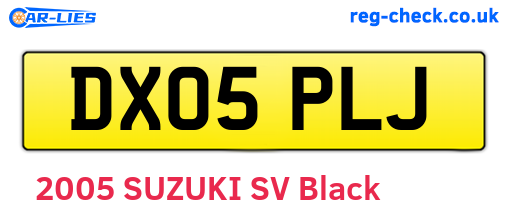 DX05PLJ are the vehicle registration plates.