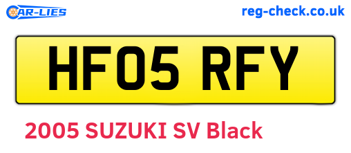 HF05RFY are the vehicle registration plates.