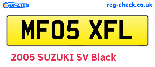 MF05XFL are the vehicle registration plates.