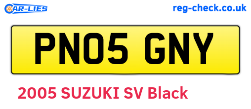 PN05GNY are the vehicle registration plates.