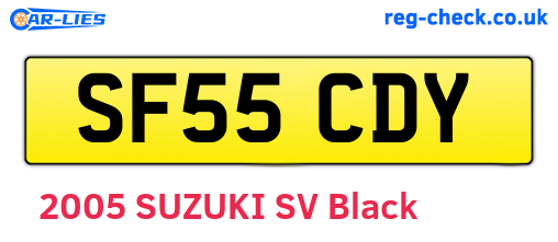 SF55CDY are the vehicle registration plates.