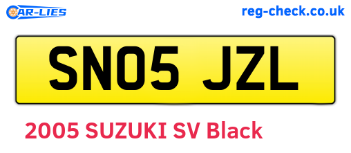 SN05JZL are the vehicle registration plates.