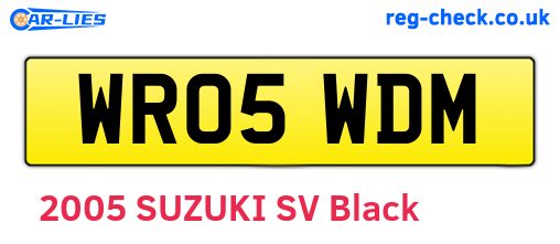 WR05WDM are the vehicle registration plates.