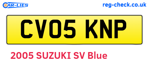 CV05KNP are the vehicle registration plates.