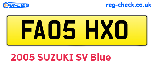 FA05HXO are the vehicle registration plates.