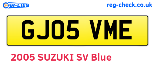 GJ05VME are the vehicle registration plates.