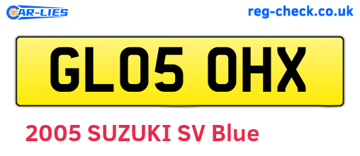 GL05OHX are the vehicle registration plates.