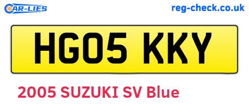 HG05KKY are the vehicle registration plates.