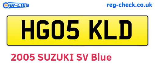 HG05KLD are the vehicle registration plates.