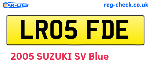LR05FDE are the vehicle registration plates.