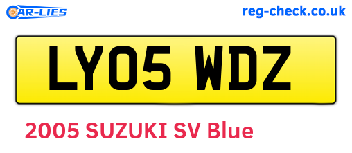 LY05WDZ are the vehicle registration plates.