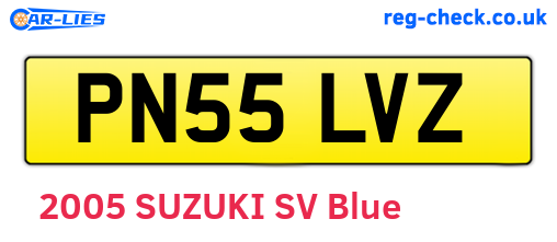 PN55LVZ are the vehicle registration plates.