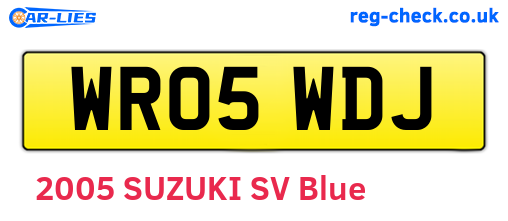 WR05WDJ are the vehicle registration plates.