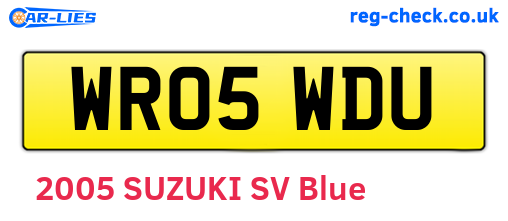 WR05WDU are the vehicle registration plates.