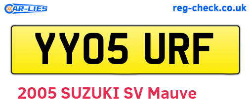 YY05URF are the vehicle registration plates.