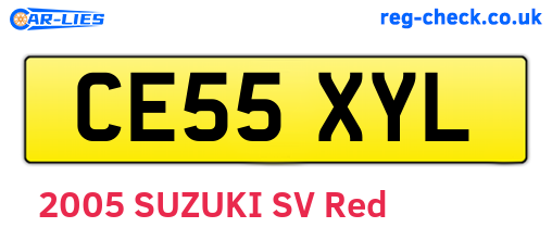 CE55XYL are the vehicle registration plates.