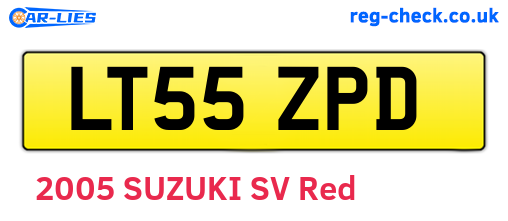 LT55ZPD are the vehicle registration plates.