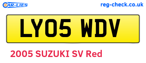LY05WDV are the vehicle registration plates.