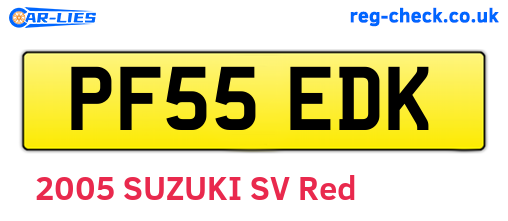 PF55EDK are the vehicle registration plates.