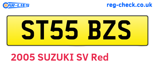 ST55BZS are the vehicle registration plates.