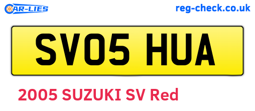 SV05HUA are the vehicle registration plates.