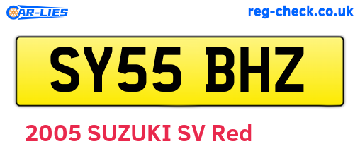 SY55BHZ are the vehicle registration plates.