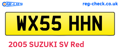 WX55HHN are the vehicle registration plates.