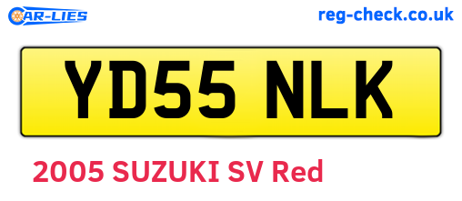 YD55NLK are the vehicle registration plates.