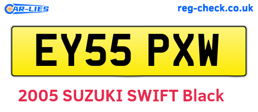 EY55PXW are the vehicle registration plates.