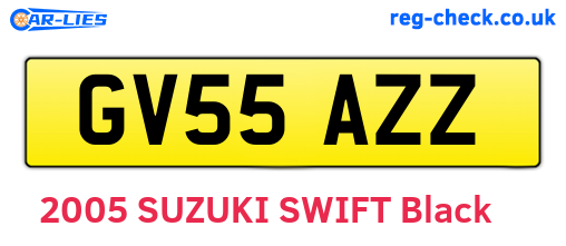 GV55AZZ are the vehicle registration plates.