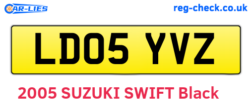 LD05YVZ are the vehicle registration plates.