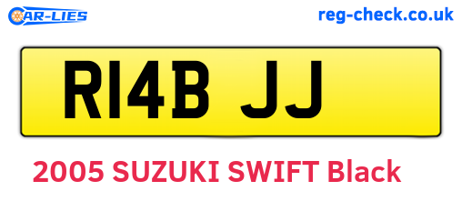 R14BJJ are the vehicle registration plates.