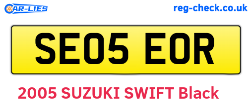 SE05EOR are the vehicle registration plates.